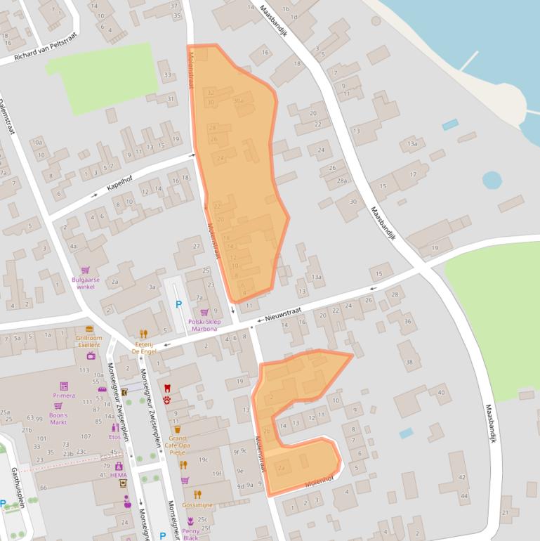 Kaart van postcodegebied 5331AZ.