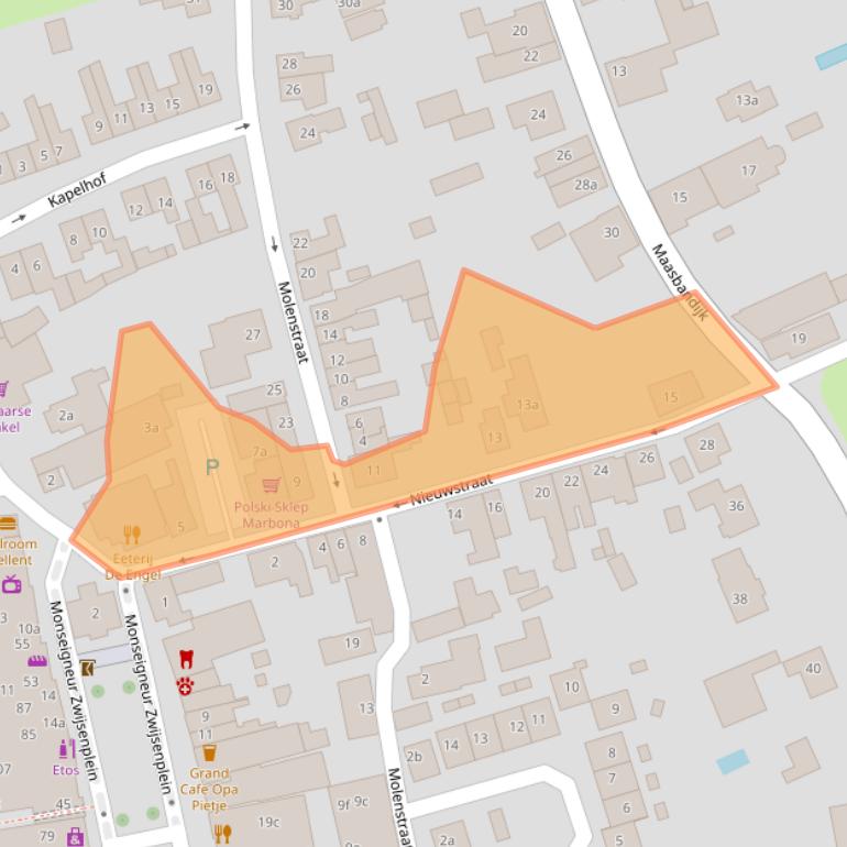 Kaart van postcodegebied 5331BA.