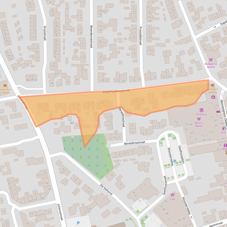Kaart van postcodegebied 5331BC.