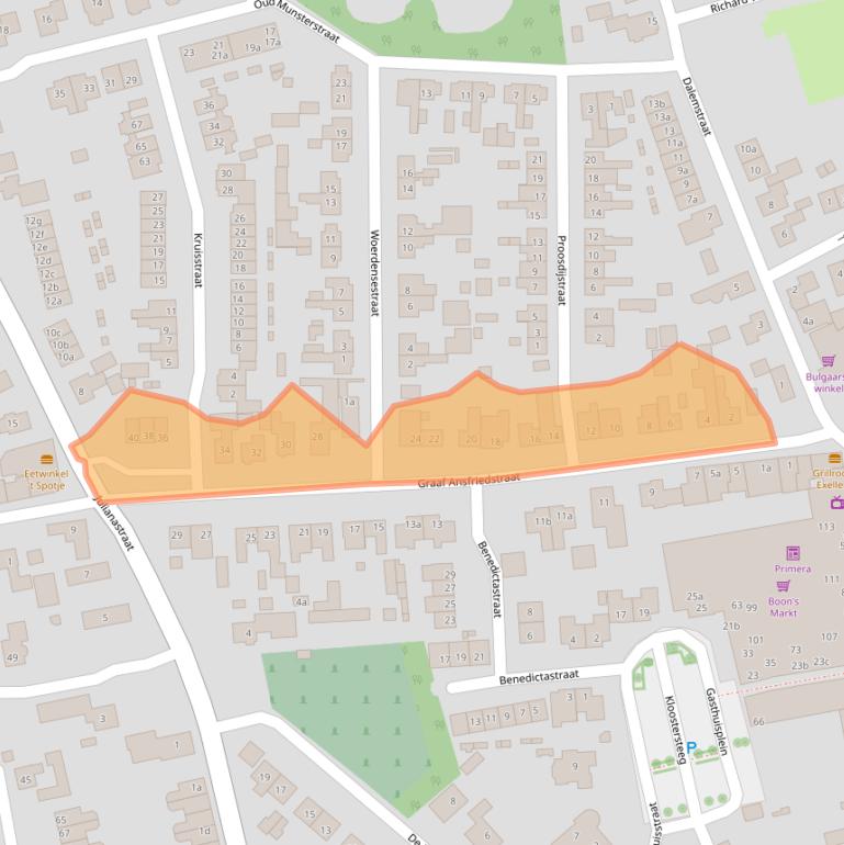 Kaart van postcodegebied 5331BD.