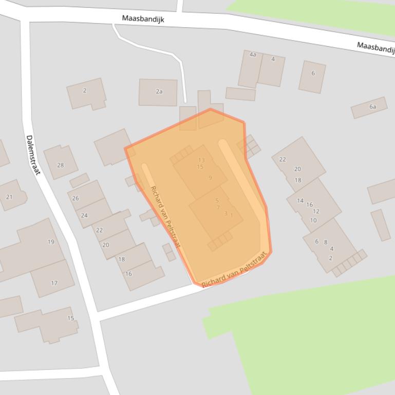 Kaart van postcodegebied 5331BN.