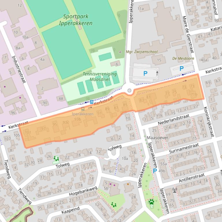 Kaart van postcodegebied 5331CC.