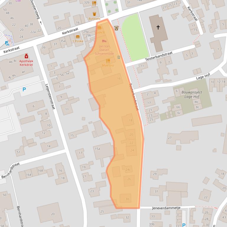 Kaart van postcodegebied 5331CP.