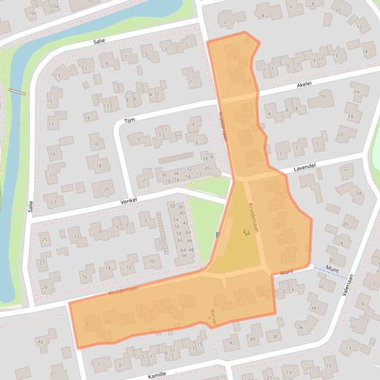 Kaart van postcodegebied 5331DH.