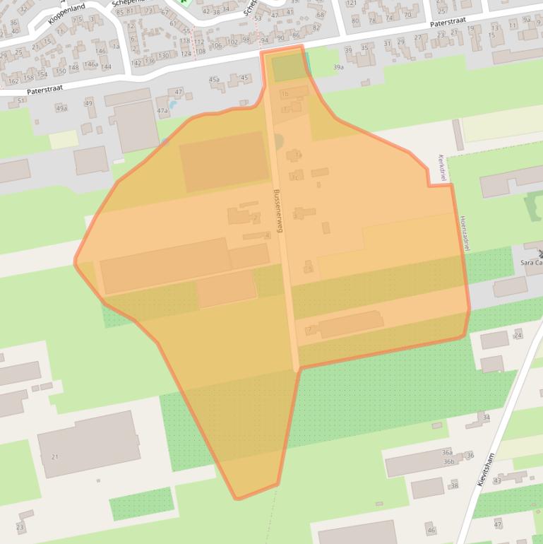 Kaart van postcodegebied 5331EG.
