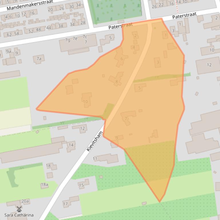 Kaart van postcodegebied 5331EK.