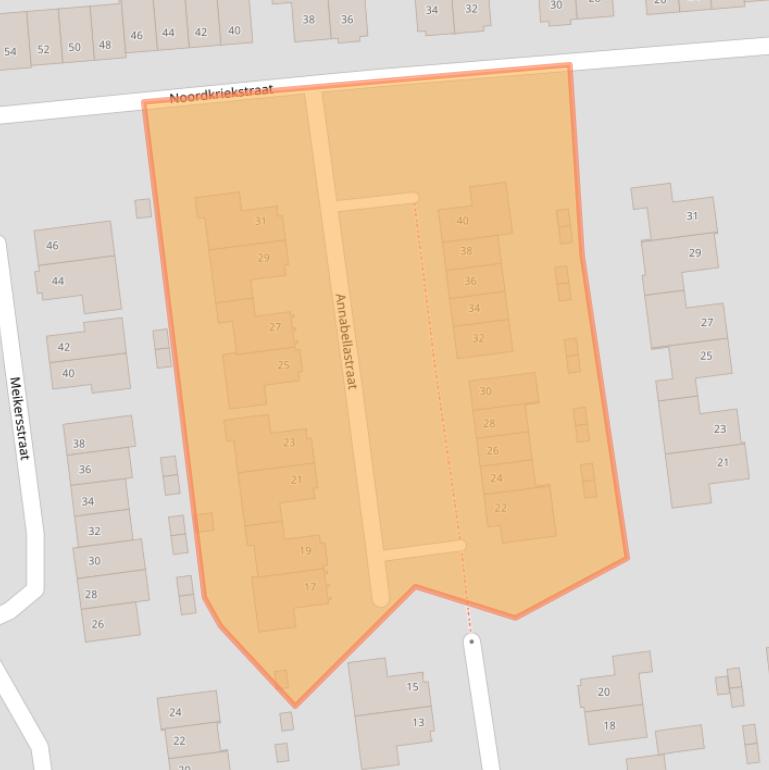 Kaart van postcodegebied 5331JE.