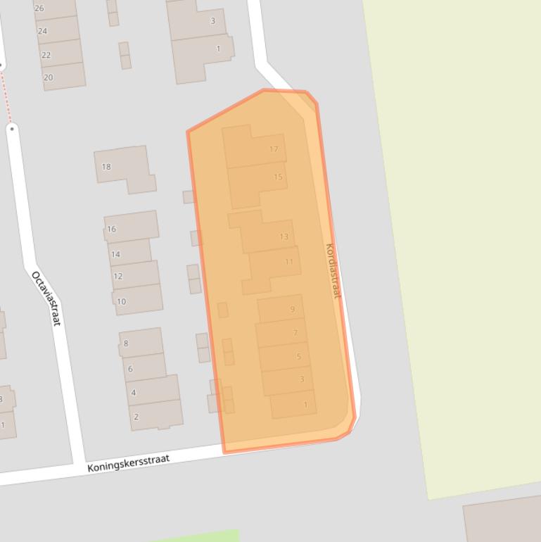 Kaart van postcodegebied 5331JJ.