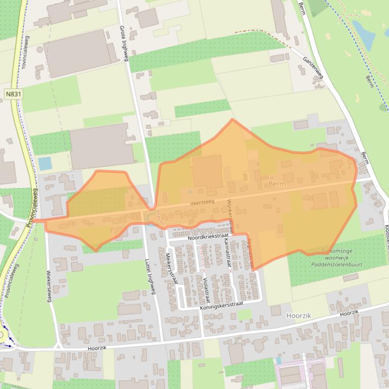 Kaart van postcodegebied 5331PM.