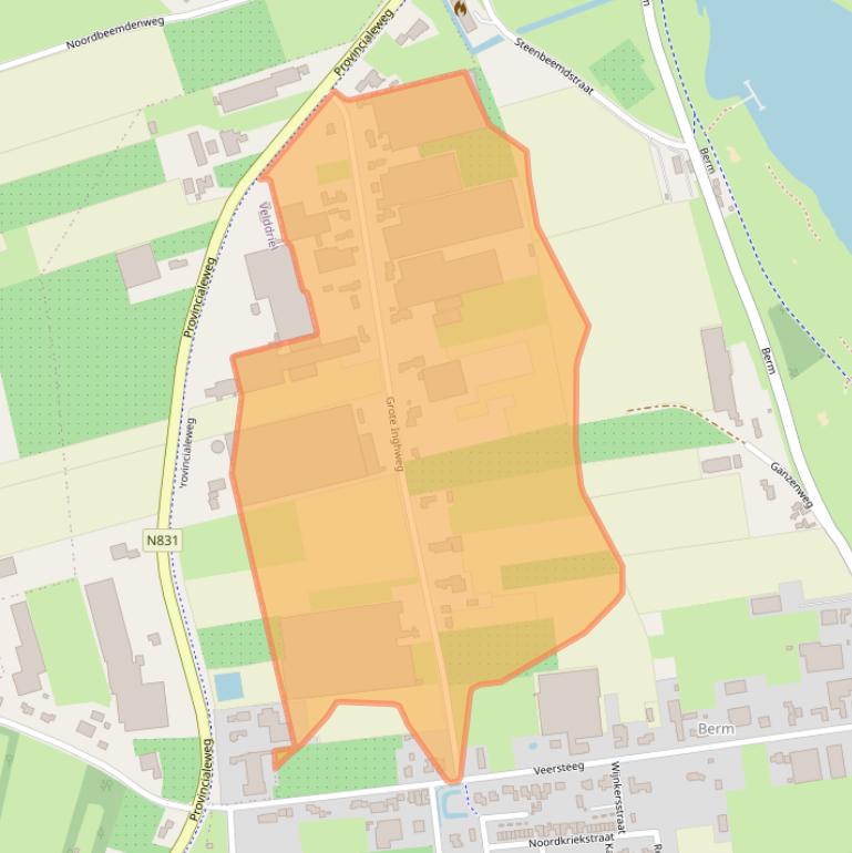 Kaart van postcodegebied 5331PP.