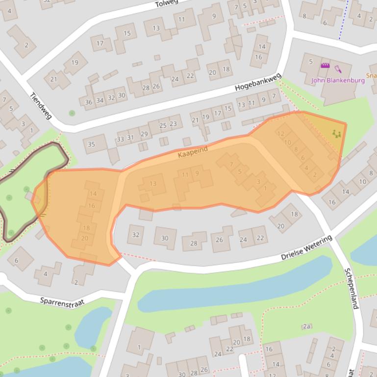 Kaart van postcodegebied 5331RJ.