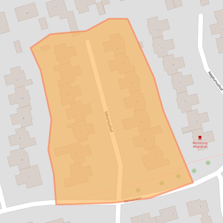 Kaart van postcodegebied 5331TV.