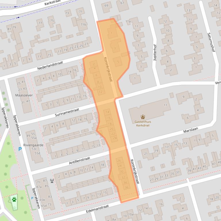 Kaart van postcodegebied 5331TX.
