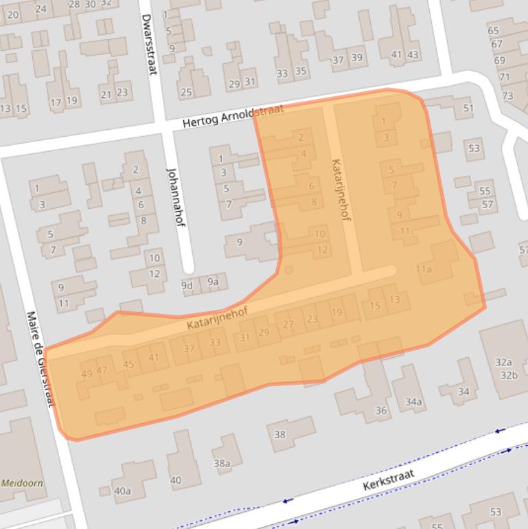 Kaart van postcodegebied 5331XK.