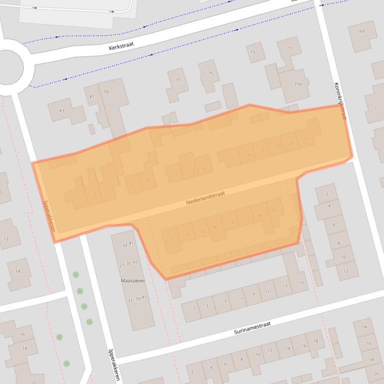 Kaart van postcodegebied 5331XV.