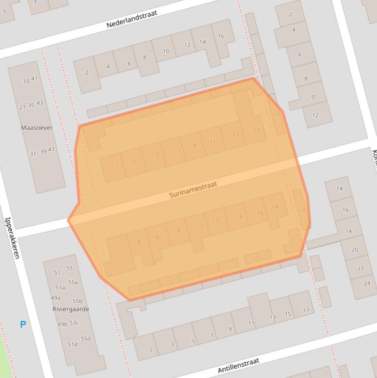 Kaart van postcodegebied 5331XW.