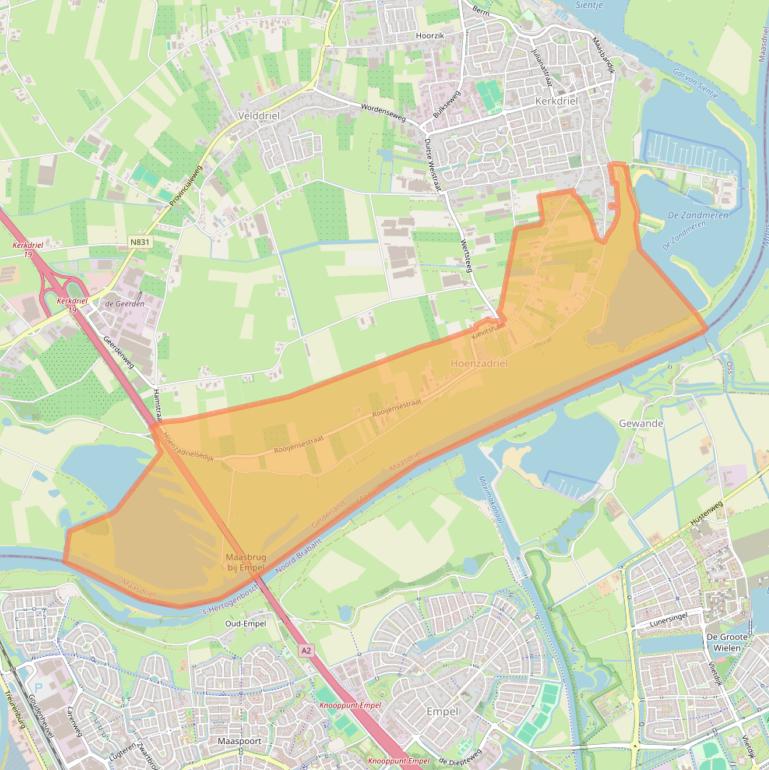 Kaart van postcodegebied 5333.