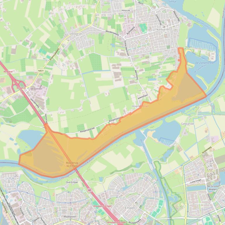 Kaart van postcodegebied 5333PA.