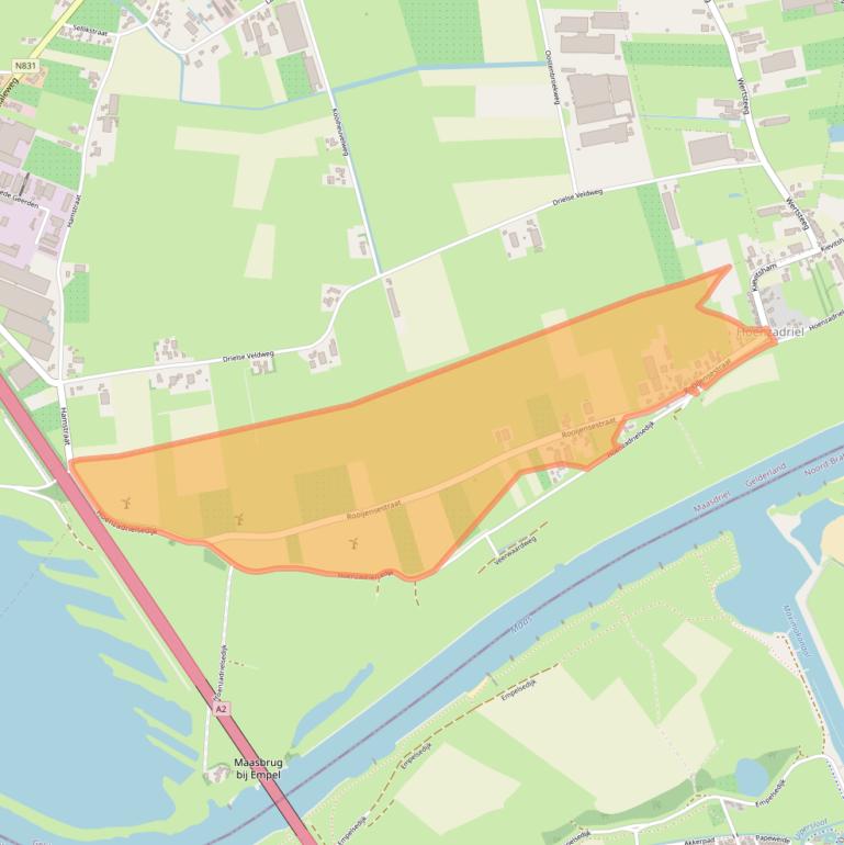 Kaart van postcodegebied 5333PB.