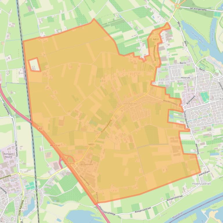 Kaart van postcodegebied 5334.