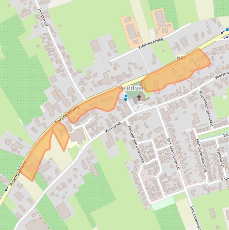 Kaart van postcodegebied 5334JE.
