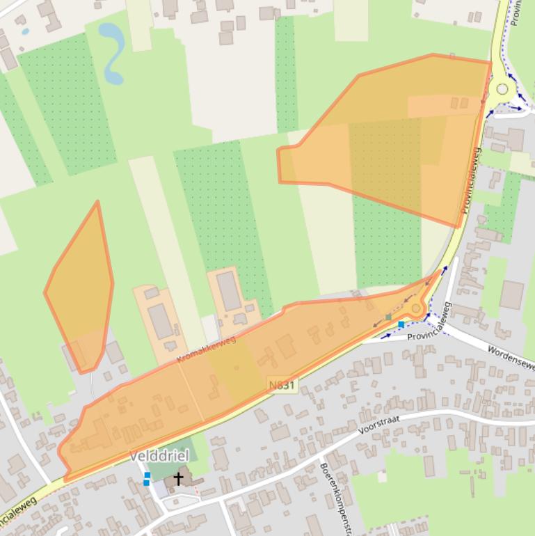 Kaart van postcodegebied 5334JJ.