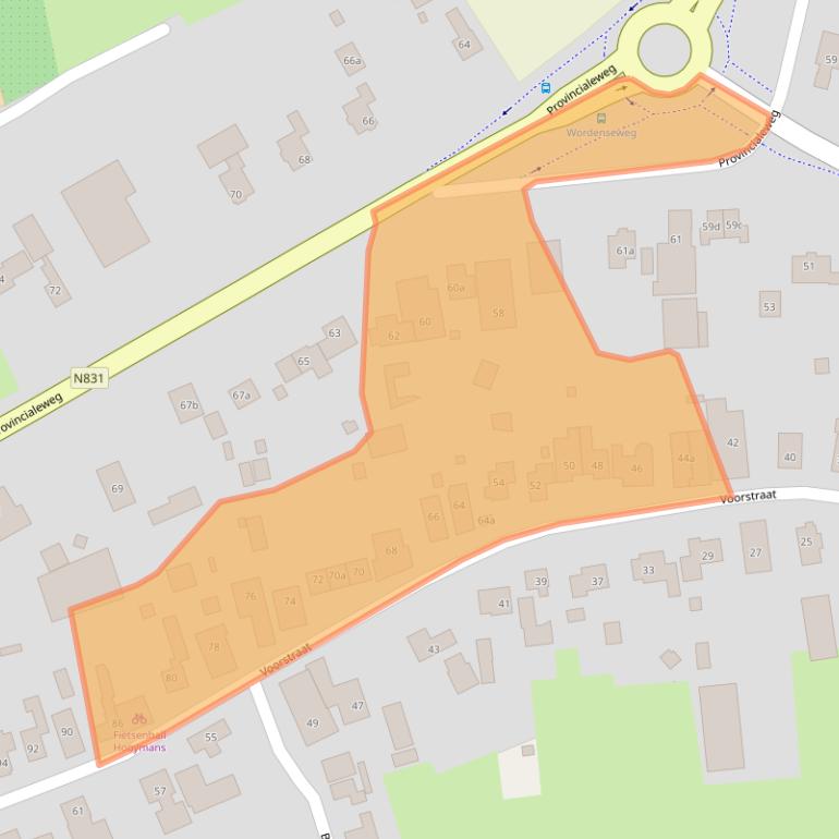 Kaart van postcodegebied 5334JV.