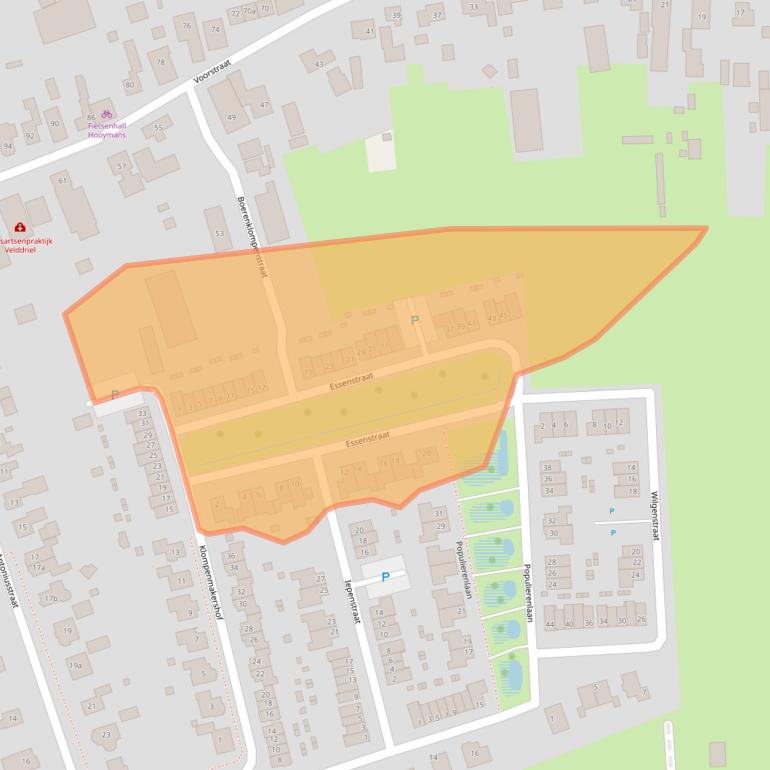 Kaart van postcodegebied 5334KM.