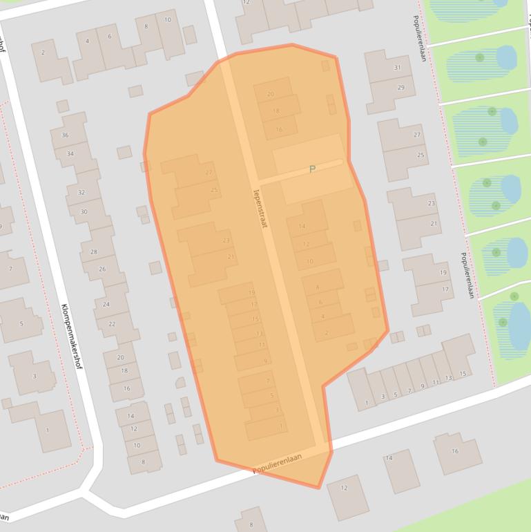 Kaart van postcodegebied 5334KP.