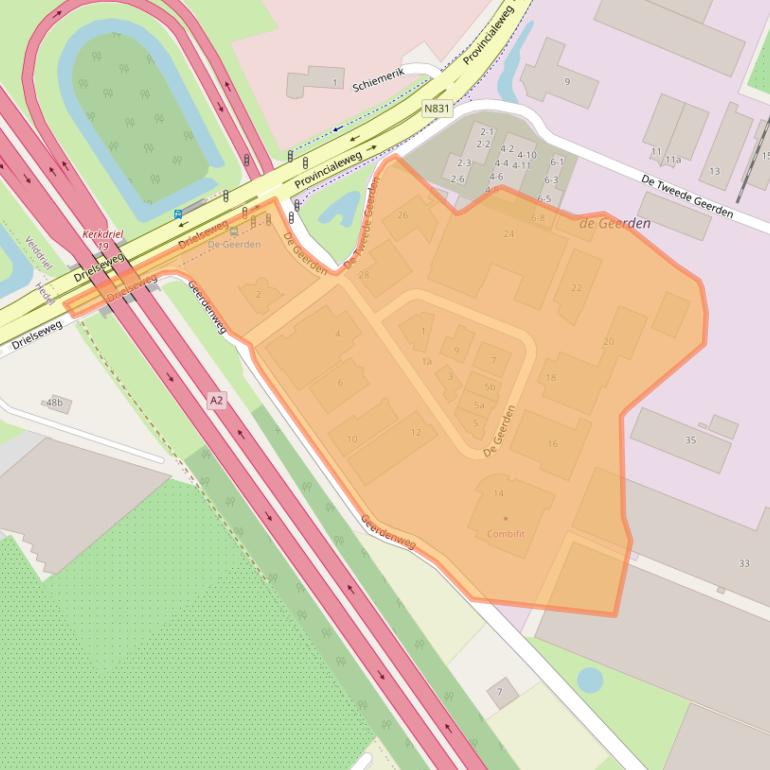 Kaart van postcodegebied 5334LE.