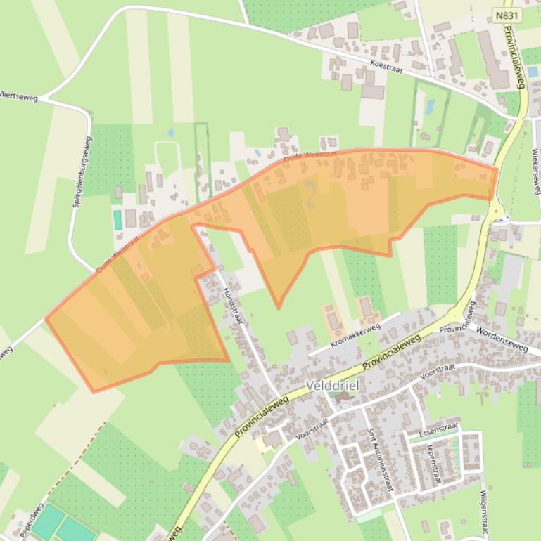 Kaart van postcodegebied 5334LK.