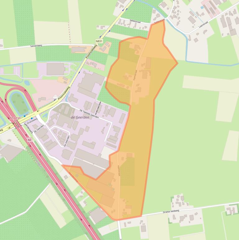 Kaart van postcodegebied 5334NT.