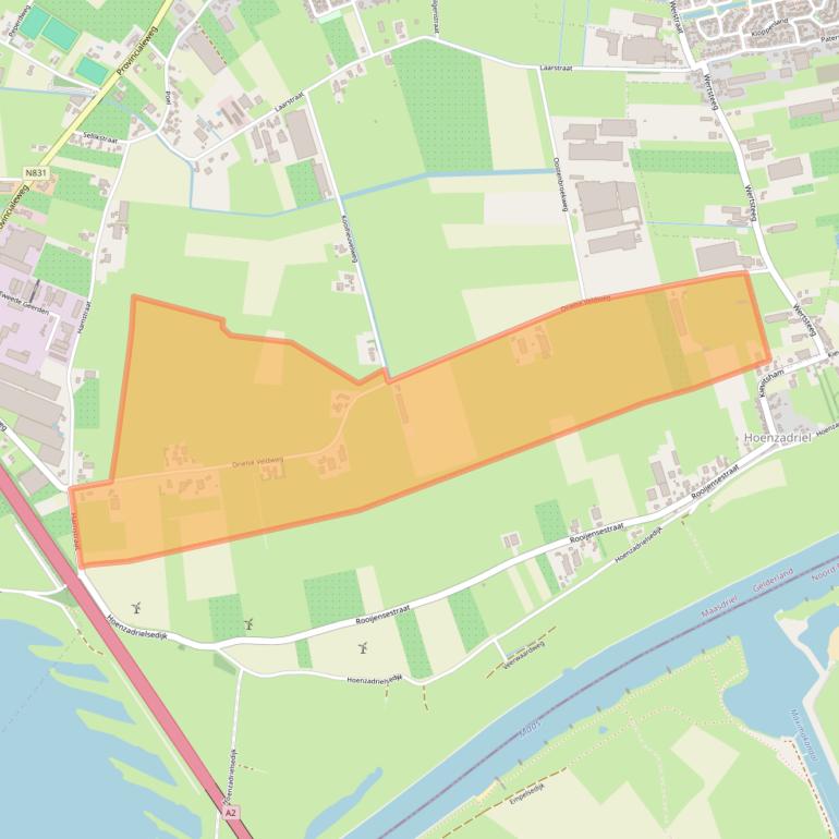 Kaart van postcodegebied 5334NW.