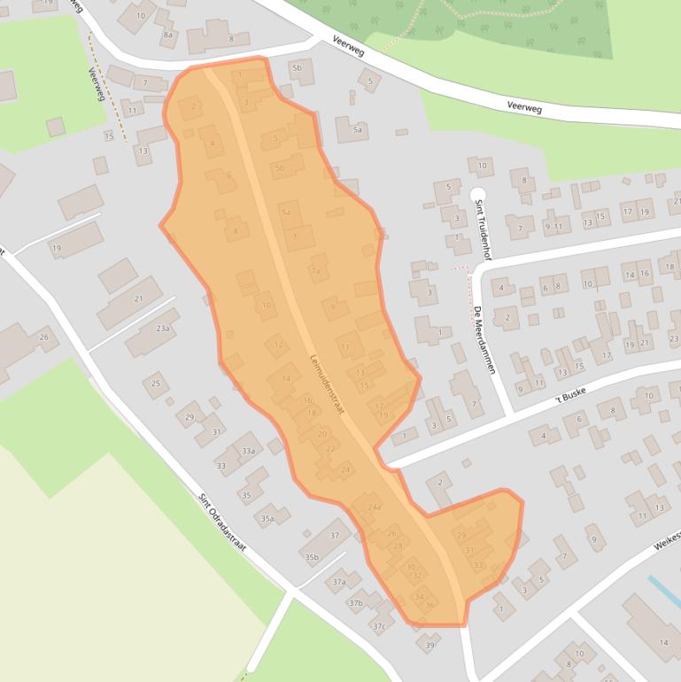 Kaart van postcodegebied 5335LJ.