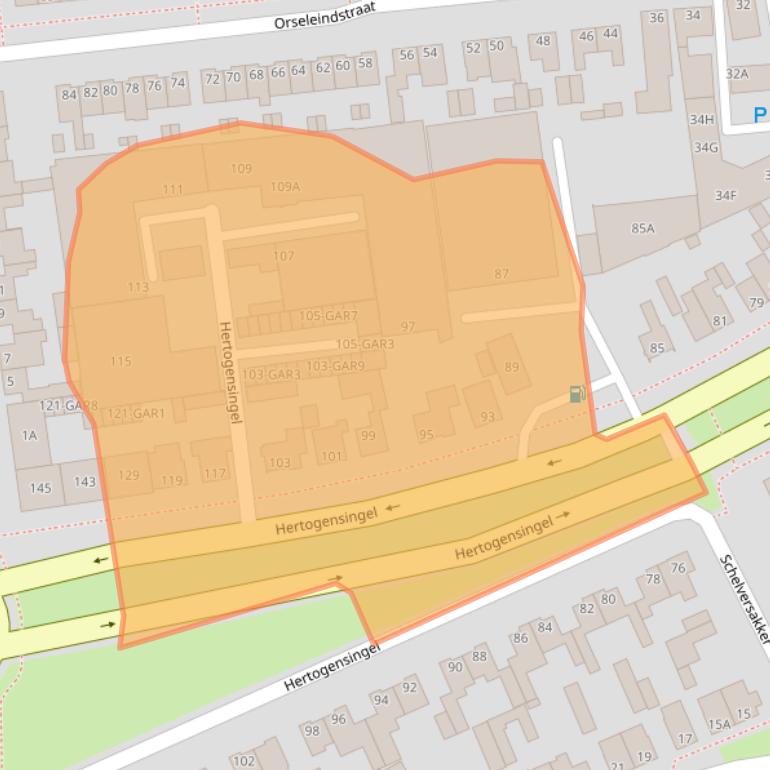 Kaart van postcodegebied 5341AC.