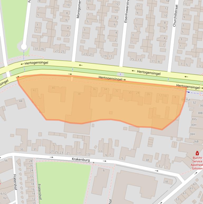 Kaart van postcodegebied 5341AE.