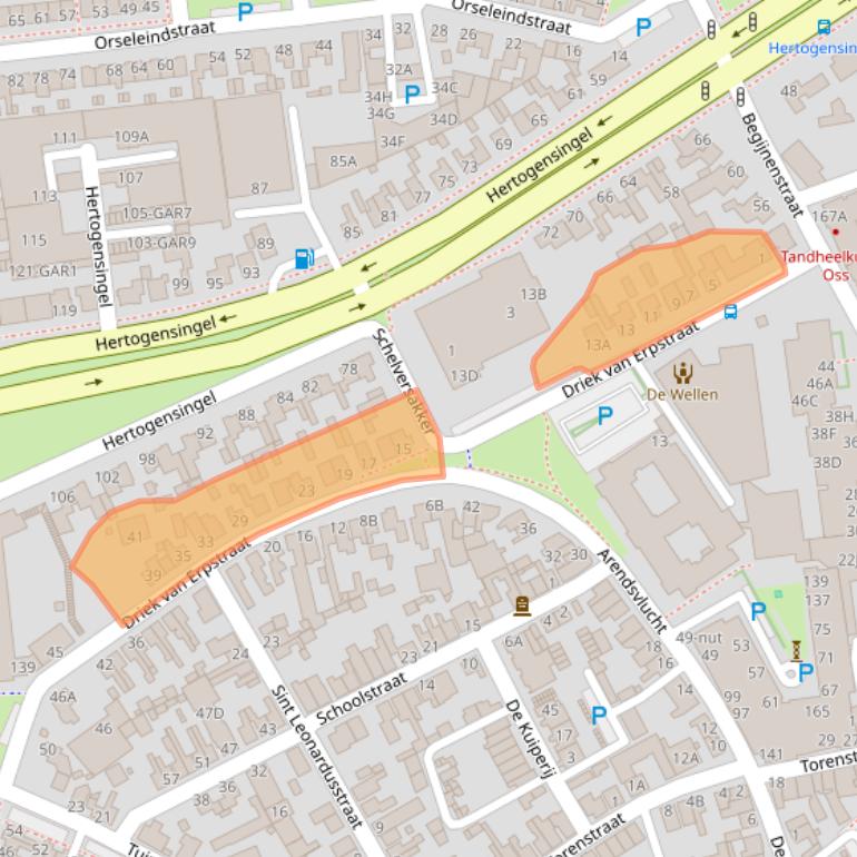 Kaart van postcodegebied 5341AK.