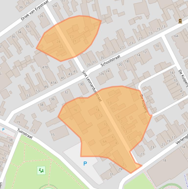 Kaart van postcodegebied 5341AN.