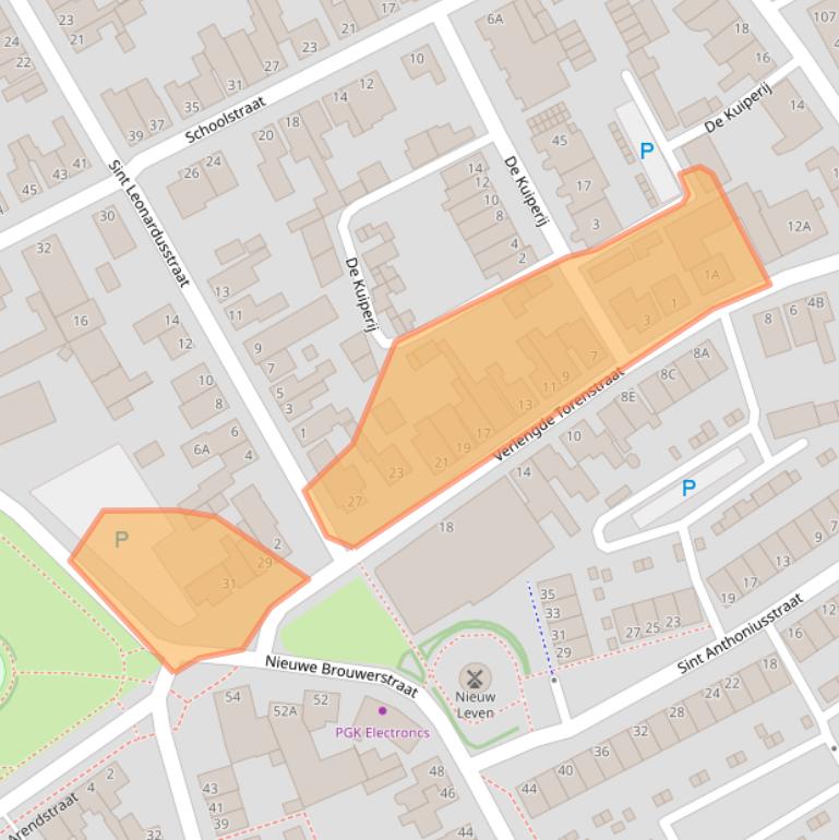 Kaart van postcodegebied 5341AT.