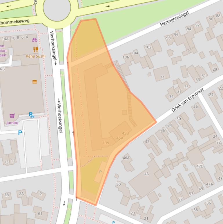 Kaart van postcodegebied 5341AX.