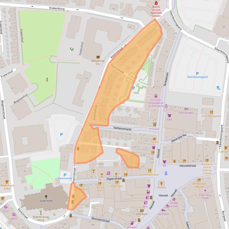 Kaart van postcodegebied 5341BP.