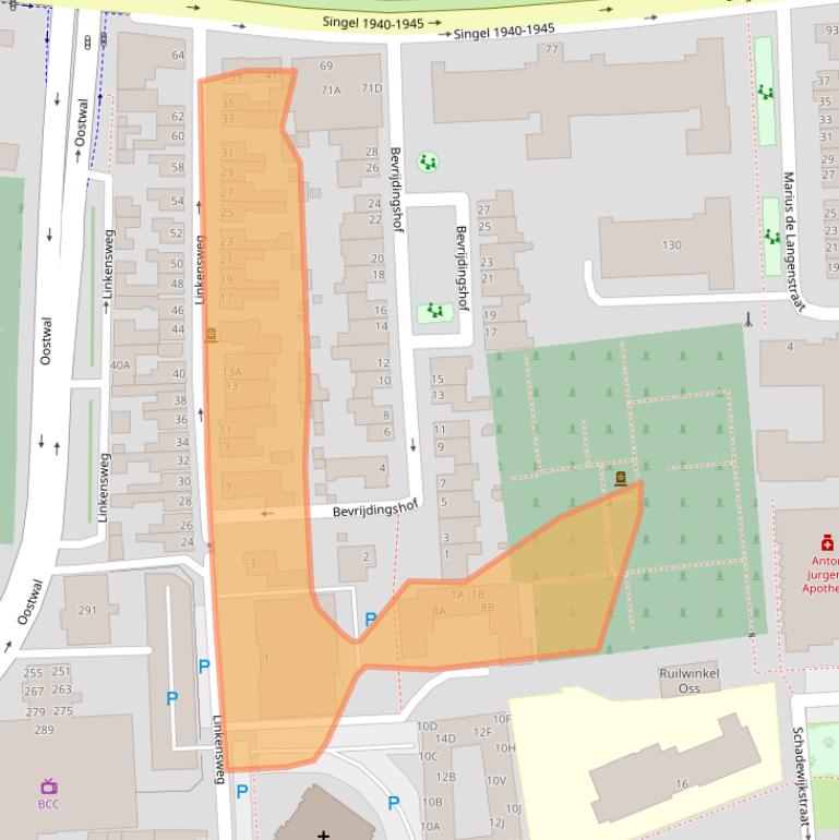Kaart van postcodegebied 5341CA.