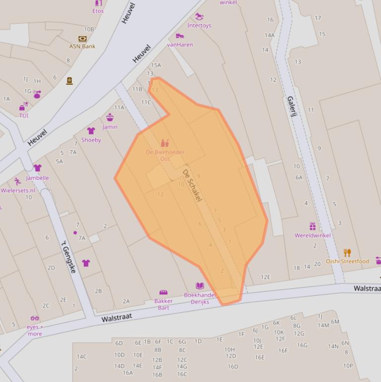 Kaart van postcodegebied 5341CM.