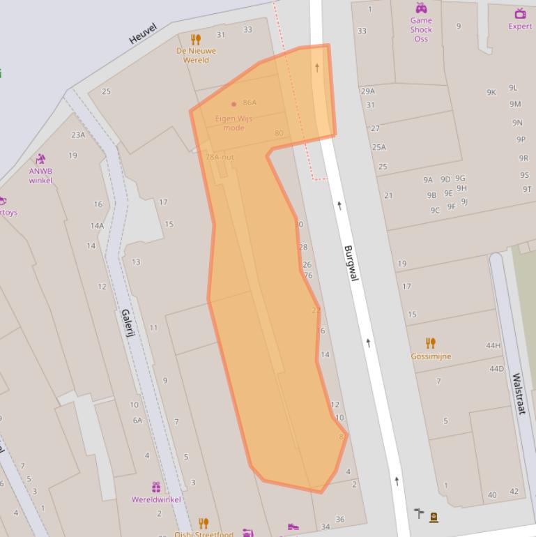 Kaart van postcodegebied 5341CS.