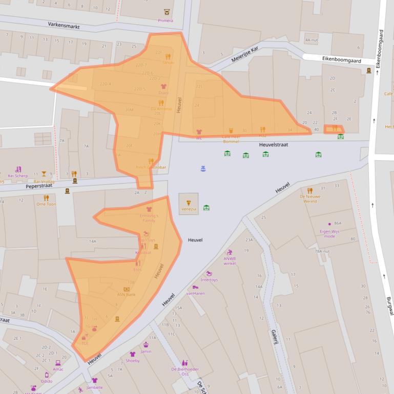 Kaart van postcodegebied 5341CW.