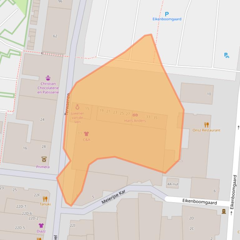 Kaart van postcodegebied 5341DC.