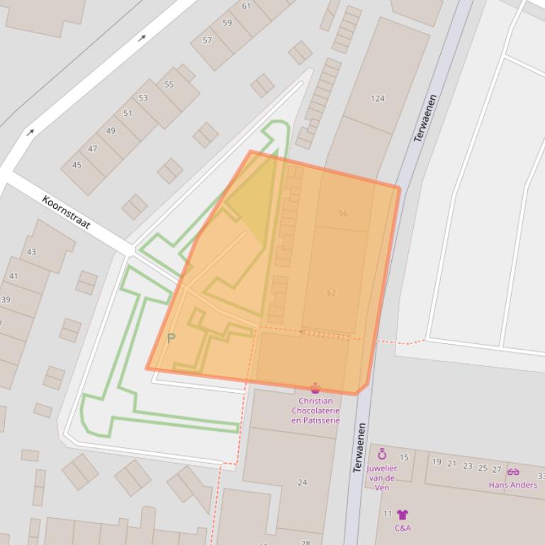 Kaart van postcodegebied 5341DH.