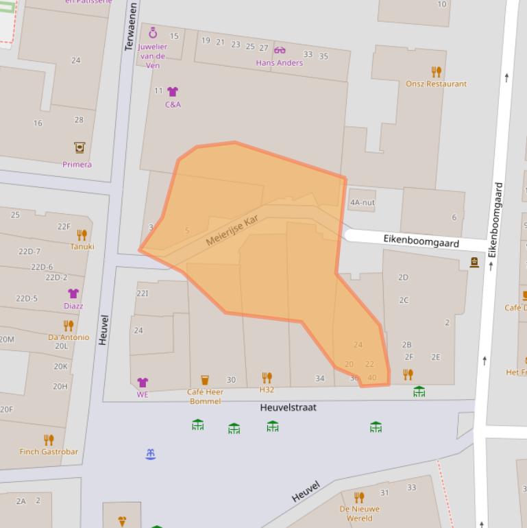 Kaart van postcodegebied 5341DL.