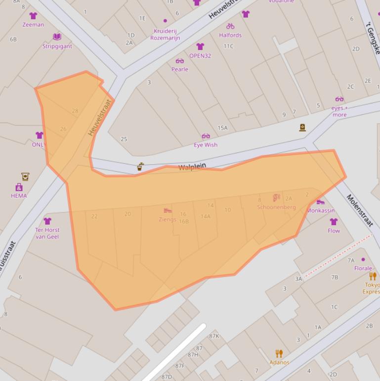 Kaart van postcodegebied 5341ED.