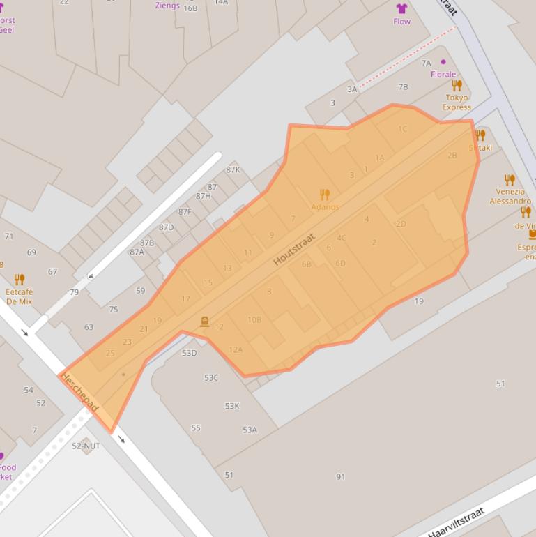 Kaart van postcodegebied 5341GG.